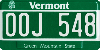 VT license plate OOJ548