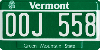 VT license plate OOJ558