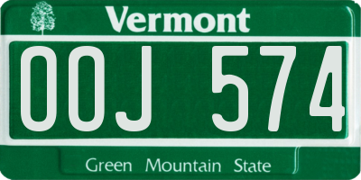 VT license plate OOJ574