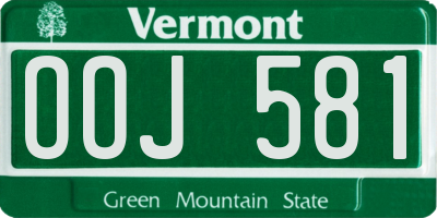 VT license plate OOJ581