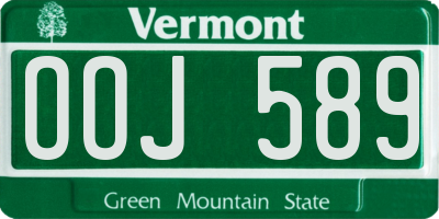 VT license plate OOJ589
