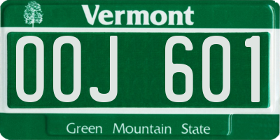 VT license plate OOJ601