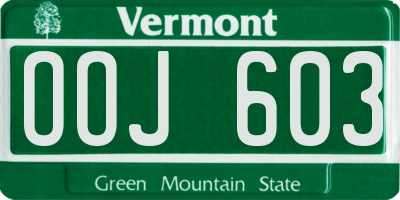 VT license plate OOJ603