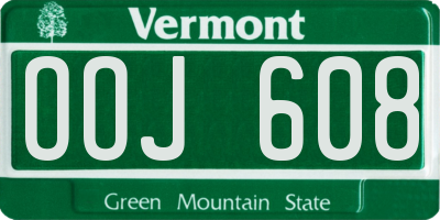 VT license plate OOJ608