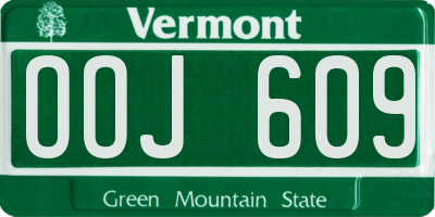 VT license plate OOJ609