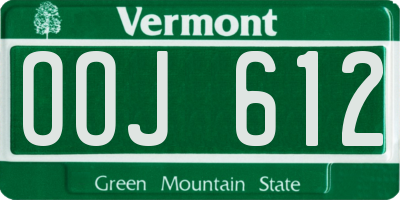 VT license plate OOJ612