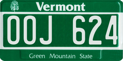 VT license plate OOJ624