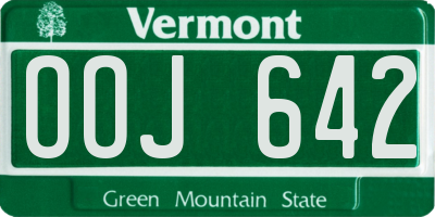 VT license plate OOJ642