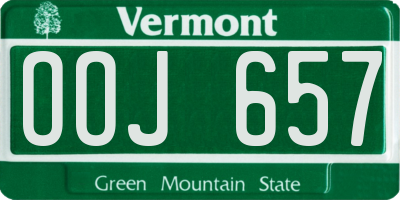 VT license plate OOJ657