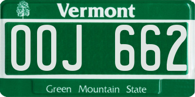 VT license plate OOJ662