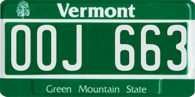 VT license plate OOJ663