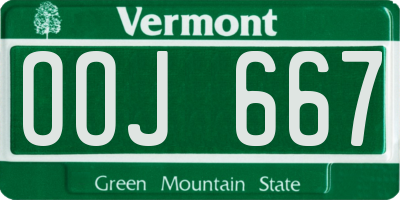 VT license plate OOJ667
