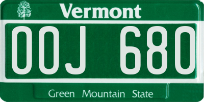 VT license plate OOJ680