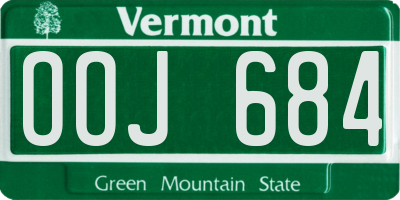 VT license plate OOJ684