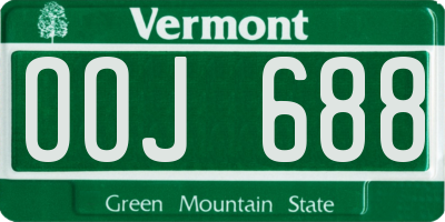VT license plate OOJ688