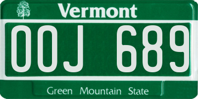 VT license plate OOJ689