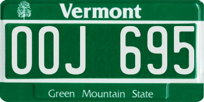 VT license plate OOJ695