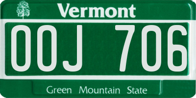 VT license plate OOJ706