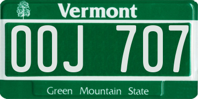 VT license plate OOJ707