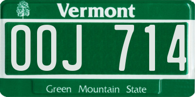 VT license plate OOJ714