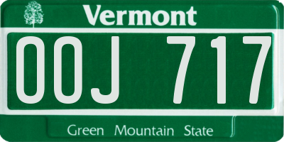 VT license plate OOJ717