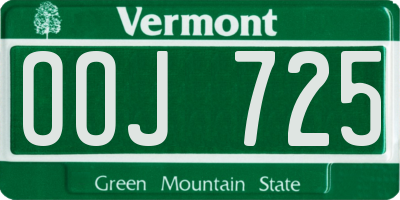 VT license plate OOJ725