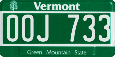 VT license plate OOJ733