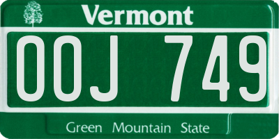 VT license plate OOJ749