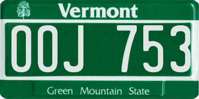 VT license plate OOJ753