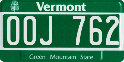 VT license plate OOJ762