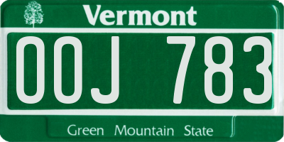 VT license plate OOJ783