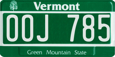 VT license plate OOJ785