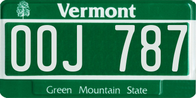 VT license plate OOJ787