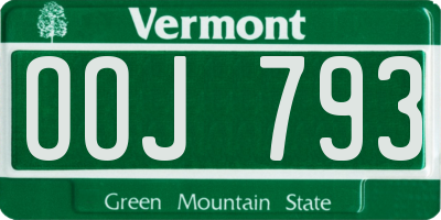 VT license plate OOJ793