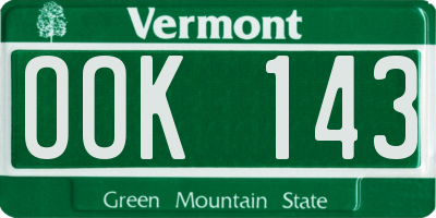 VT license plate OOK143