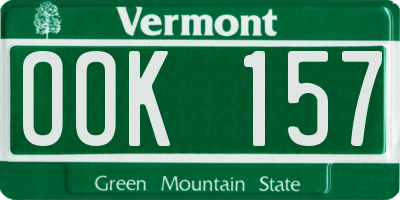 VT license plate OOK157