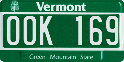 VT license plate OOK169