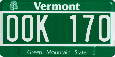 VT license plate OOK170