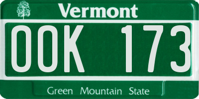 VT license plate OOK173
