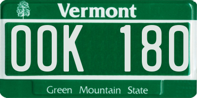 VT license plate OOK180
