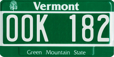 VT license plate OOK182