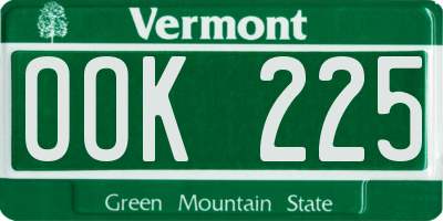 VT license plate OOK225