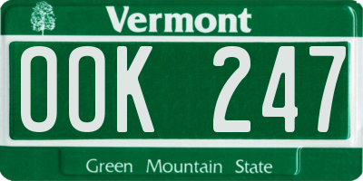 VT license plate OOK247