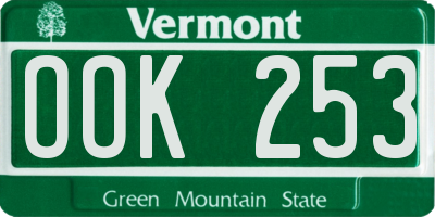 VT license plate OOK253