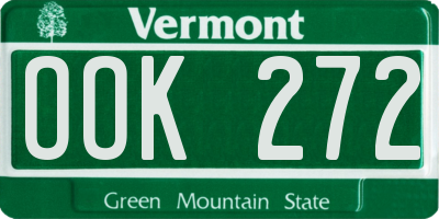 VT license plate OOK272