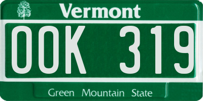 VT license plate OOK319