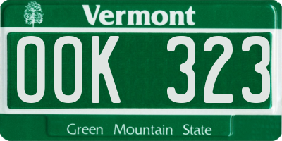 VT license plate OOK323