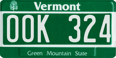 VT license plate OOK324