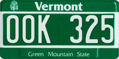 VT license plate OOK325