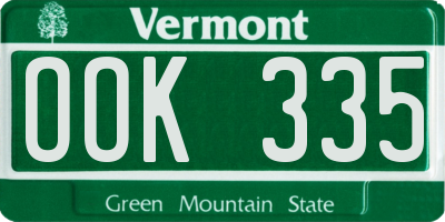 VT license plate OOK335
